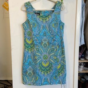 Blue Green Paisley Dress